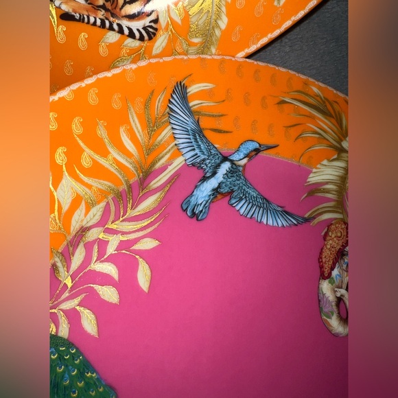 Williams Sonoma Palace RAJ Dinner Plates  Set of 5 Tiger Elephant Peacock & Bird - Picture 8 of 14